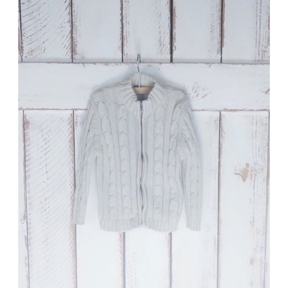 Calvin Klein toddler chunky ivory cable knit cotton cardigan sweater - Picture 1 of 5